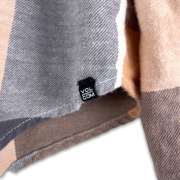 Volcom long sleeve plaid flannel button up shirt size small - Picture 4 of 11